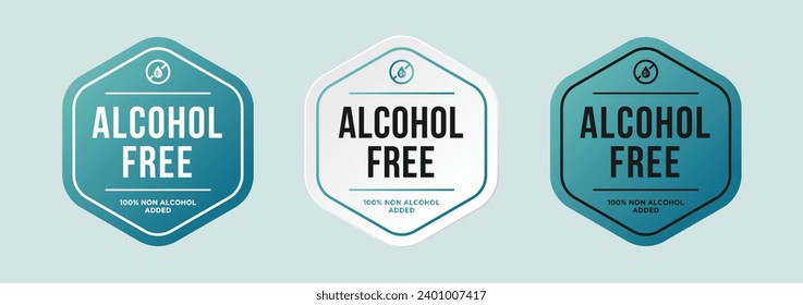 100 Percent Alcohol Free Label Sticker. For food or beverage products labels.Premium and luxury vector illustration design Pro Vector