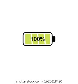 100 Percent Battery Icon Vector Design , Using For Presentation, Website and Application