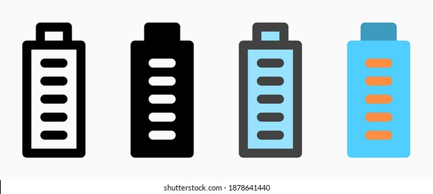 100 % Icon-Vektorgrafik für Batterieindikatoren einzeln auf weißem Hintergrund