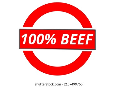 100 % Rinderstempel einzeln auf weißem Hintergrund