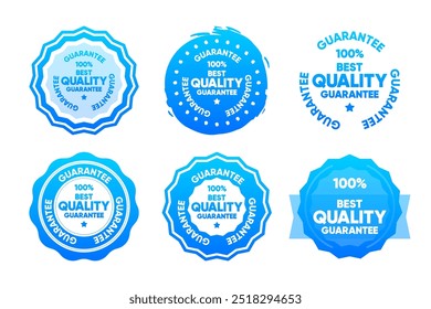 100 percent Best Quality Guarantee stamps collection. Quality Control Approved icon. Vector illustration.