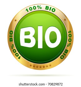 100 percent bio badge | editable vector label