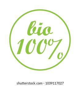100 percent bio label vector illustration on white background