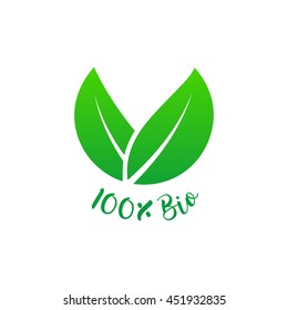 100 percent Bio label. Vector illustration.