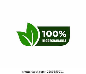 100 percent Biodegradable label sticker badge Vector