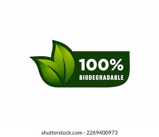 100 percent Biodegradable label sticker badge Vector svg