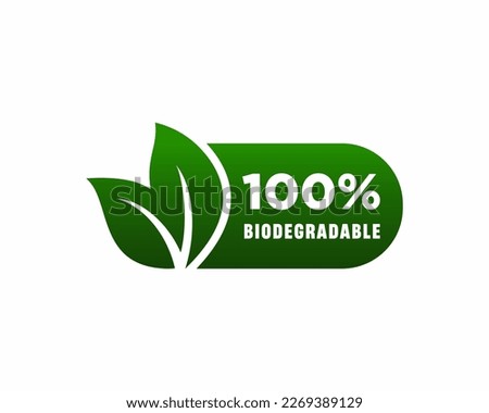 100 percent Biodegradable label sticker badge Vector, 100% Biodegradable label Stock foto © 