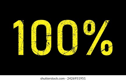 100 percent and Black background