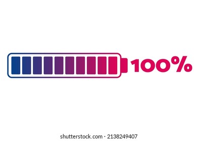 100 percent chart. Vector percentage infographics. Isolated gradient icon. Sign for download, growth, progress, business, design