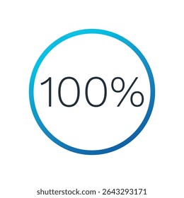 Kreisdiagramm mit 100 % Kreis. Symbol isoliert. Vektorgradientenelement. Infografik-Zeichen. Illustration, Icon für Business, Finanzen, Report, Webdesign, Download, Präsentation