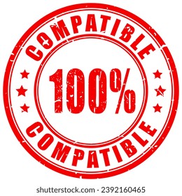 100 %-kompatible Gummistempel einzeln auf weißem Hintergrund