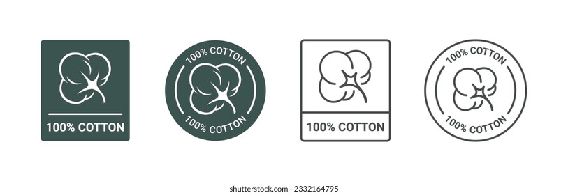 100 percent cotton labels set