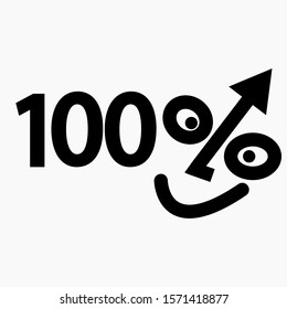 The 100 percent drop icon. Price drop. Interest rate reduction. Sell-out. Stock symbol. Discount. Markdown of goods. Bonus discount. Vector icon.