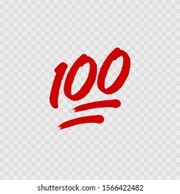 100% percent emoji. One hundred percent sign. Vector