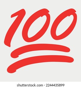 100 Percent Emoji Symbol Vector illustration