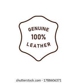 100 Percent Genuine Leather Logo Vector Icon Illustration