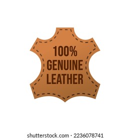 100 percent genuine leather logo vector icon illustration