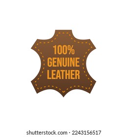 100 percent genuine leather logo vector icon illustration