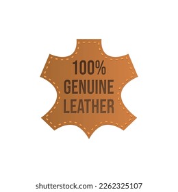 100 percent genuine leather logo vector icon illustration