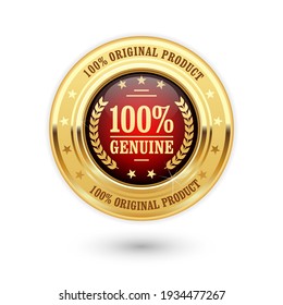 100 percent genuine product - golden insignia (medal) - Shutterstock ID 1934477267