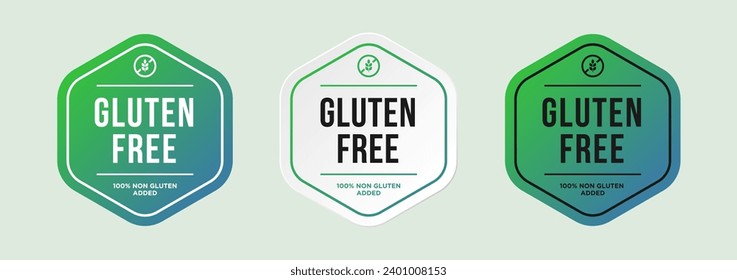 100 Percent Gluten Free Label Sticker. For food or beverage products labels.Premium and luxury vector illustration design Pro Vector