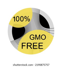 100 percent GMO free, percentage icon, design element, vector stickers