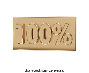 100 percent Golden number with 3d rendering