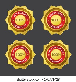 100 Percent Guarantee Gold Seal Vector Design