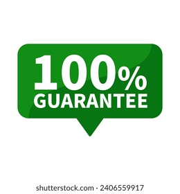 Garantía Del 100% En Forma De Rectángulo Verde Para Garantía De Publicidad De Venta Comercialización Información De Medios Sociales

