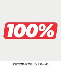 100 Percent Label Concept vector illustration
