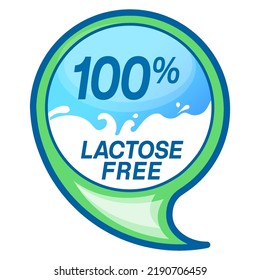 100 percent lactose free blue and green symbol