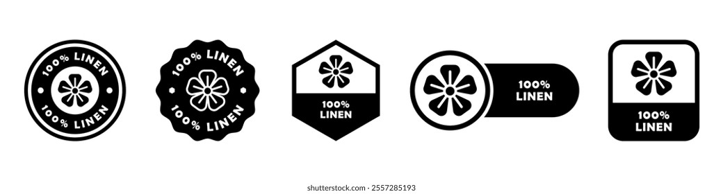 100 percent linen - vector signs for product information label.