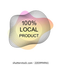 100 percent local product, percentage icon, design element, vector stickers