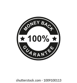 100 percent Money Back Guarantee Icon black Color