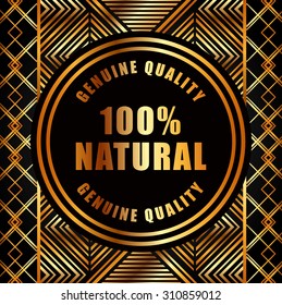 100 percent natural design, vector illustration eps10 graphic 