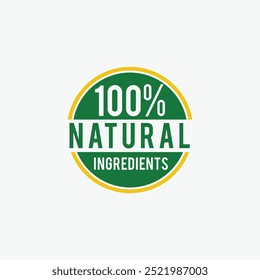100 percent natural label fully editable vector template