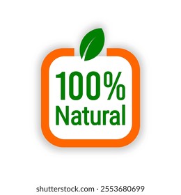 100 percent natural label. Natural products stamp Ecology farm bio food vector premium badges stock illustration