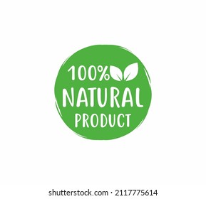100 percent natural label sticker badge Vector