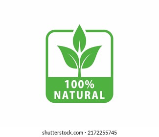 100 percent natural label sticker badge Vector, 100% organic vector, 100% natural stamp vector