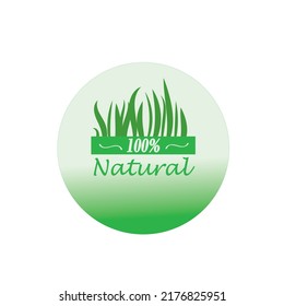 100 percent natural organic product icon vector file.