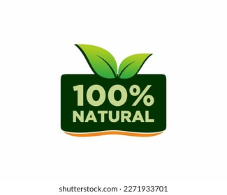 vector de marca de marca de marca de producto 100% natural