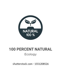 100 percent natural vector icon on white background. Flat vector 100 percent natural icon symbol sign from modern ecology collection for mobile concept and web apps design.