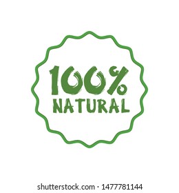100 percent Natural Vector Lettering Stamp vector Illustration.