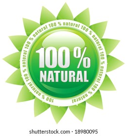 100 percent natural web push button icon