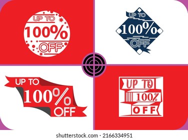 Up to 100 percent off logo, sticker, icon and t shirt design template