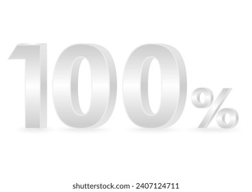 100% or 100 Percent Off Sale Discount. 100% for Banner, Poster or Advertising. Vector Illustration. 