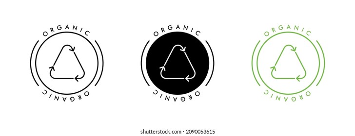 100 percent organic. Organic icon. Organic bio pharmacy and natural skincare cosmetic product package logo design template. Vector