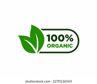 100 percent organic label sticker badge stamp