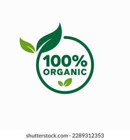 plantilla de logotipo de etiqueta de producto orgánico al 100%