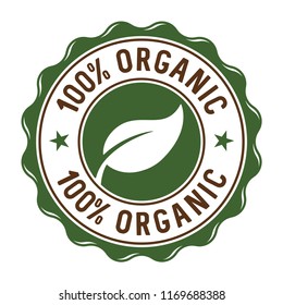 100 percent organic stamp/label